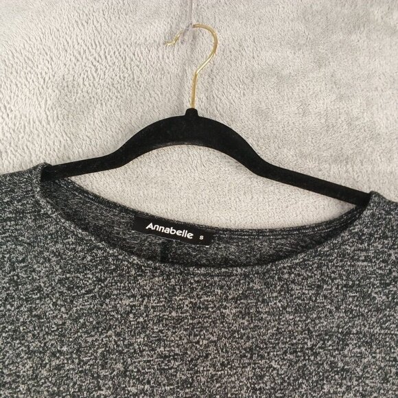 ANNABELLE Women Oversized Sweater Size SMALL(4-6) Pullover Black Gray Knit Rayon - Picture 5 of 10